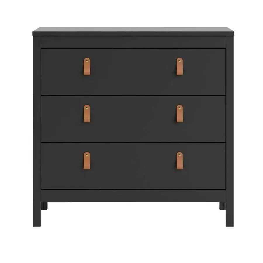 Leen Bakker Ladekast Madeira - zwart - 80x82x38 cm