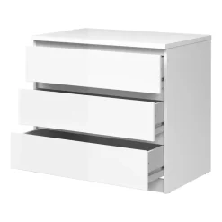 Ladekasten|Ladekasten-Leen Bakker Ladekast Naia 3 lades - hoogglans wit - 70,1x76,8x50 cm