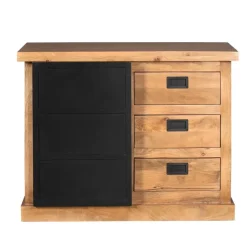 Ladekasten|Ladekasten-StarFurn Ladekast Rechthoek Naturel Hout - 100x45x85cm - Nashville