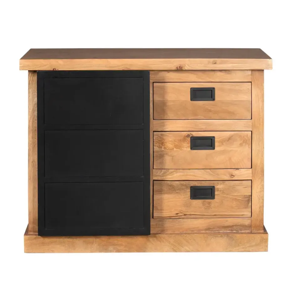 Ladekasten|Ladekasten-StarFurn Ladekast Rechthoek Naturel Hout - 100x45x85cm - Nashville
