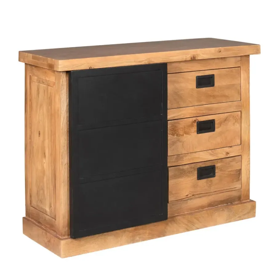 Ladekasten|Ladekasten-StarFurn Ladekast Rechthoek Naturel Hout - 100x45x85cm - Nashville