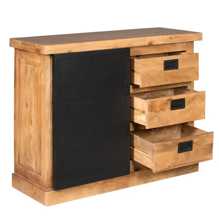 Ladekasten|Ladekasten-StarFurn Ladekast Rechthoek Naturel Hout - 100x45x85cm - Nashville