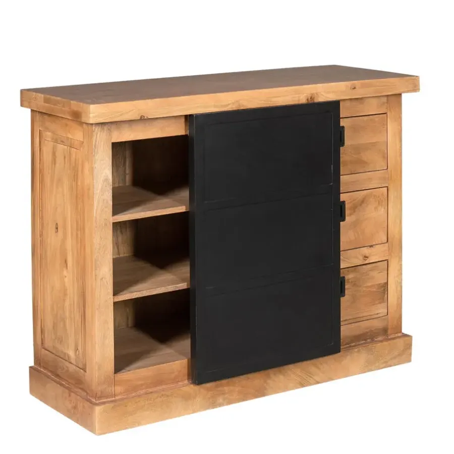 Ladekasten|Ladekasten-StarFurn Ladekast Rechthoek Naturel Hout - 100x45x85cm - Nashville