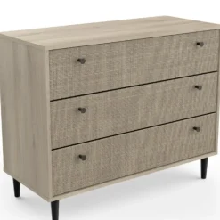 CBA Ladekast Sayuri 3 lades-Kronberg eik/wicker