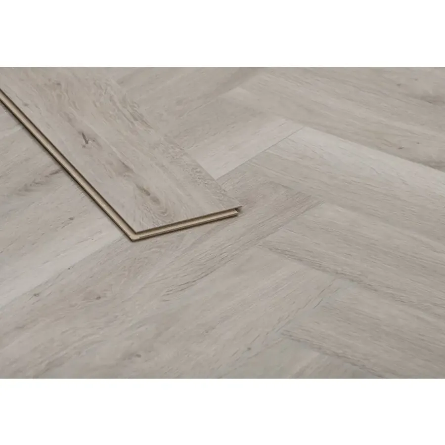 Laminaat-Leen Bakker Laminaat Herringbone - visgraat grijs eiken