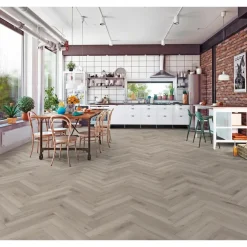 Laminaat-Leen Bakker Laminaat Herringbone - visgraat grijs eiken
