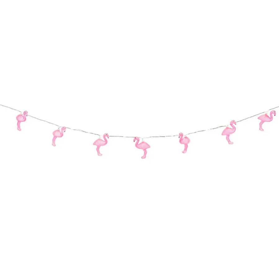 Gardenwize Lampen koord - flamingo LED - 10 lampjes - zonne-energie