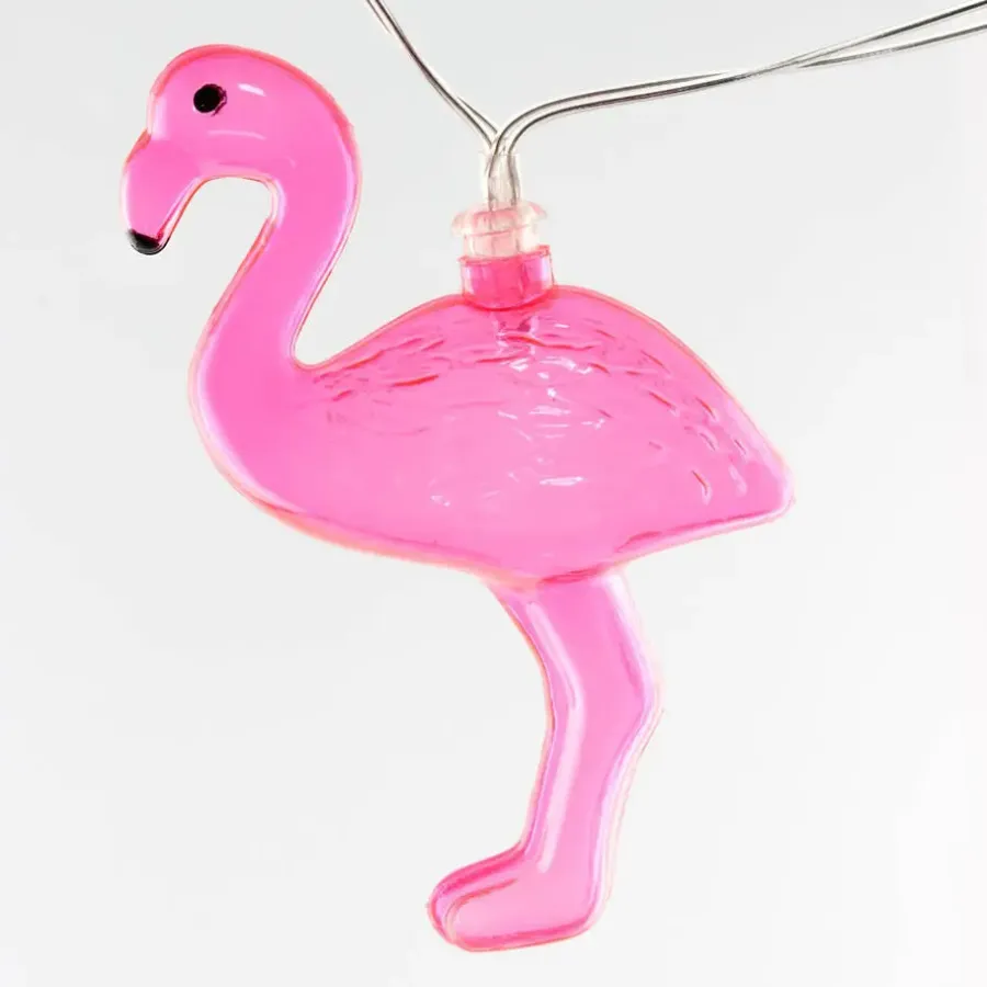 Gardenwize Lampen koord - flamingo LED - 10 lampjes - zonne-energie