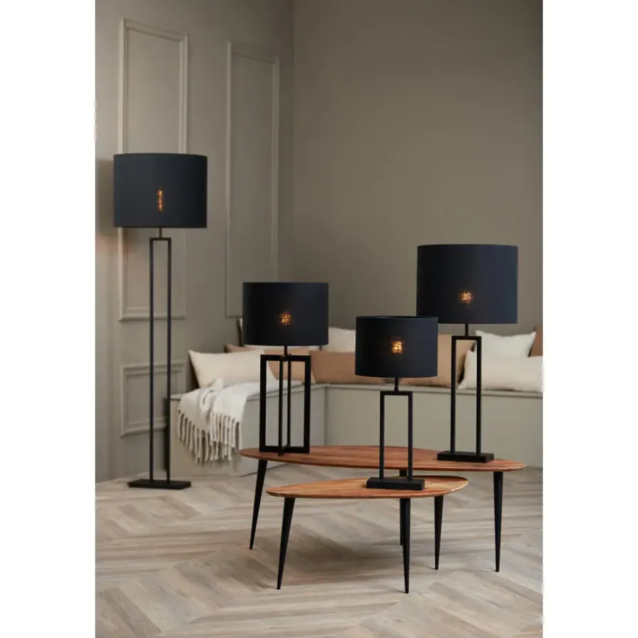 Lampenkappen-Light & Living Lampenkap cilinder LIVIGNO - 40-40-30cm - zwart