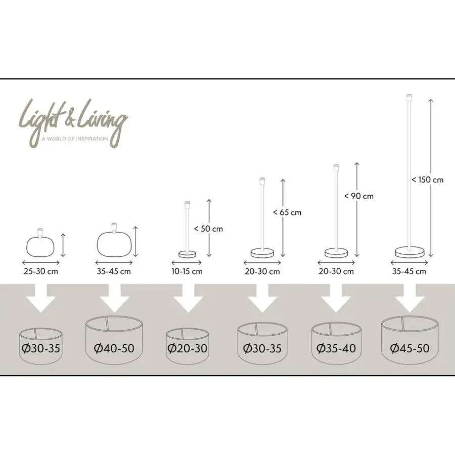 Light & Living Lampenkap cilinder LIVIGNO - 40-40-30cm - naturel