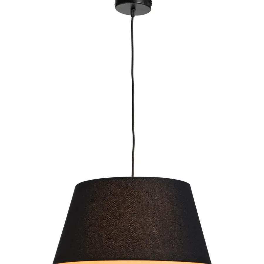 Lampenkappen-Leen Bakker Lampenkap Lika voor hanglamp zwart - Ø40xØ30x21 cm