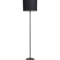Leen Bakker Lampenkap Luna cilinder zwart - 30xØ40 cm
