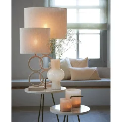 Lampenkappen-Light & Living Lampenkap Ovaal Breska - Parel Wit - 38 x 17,5 x 28 cm