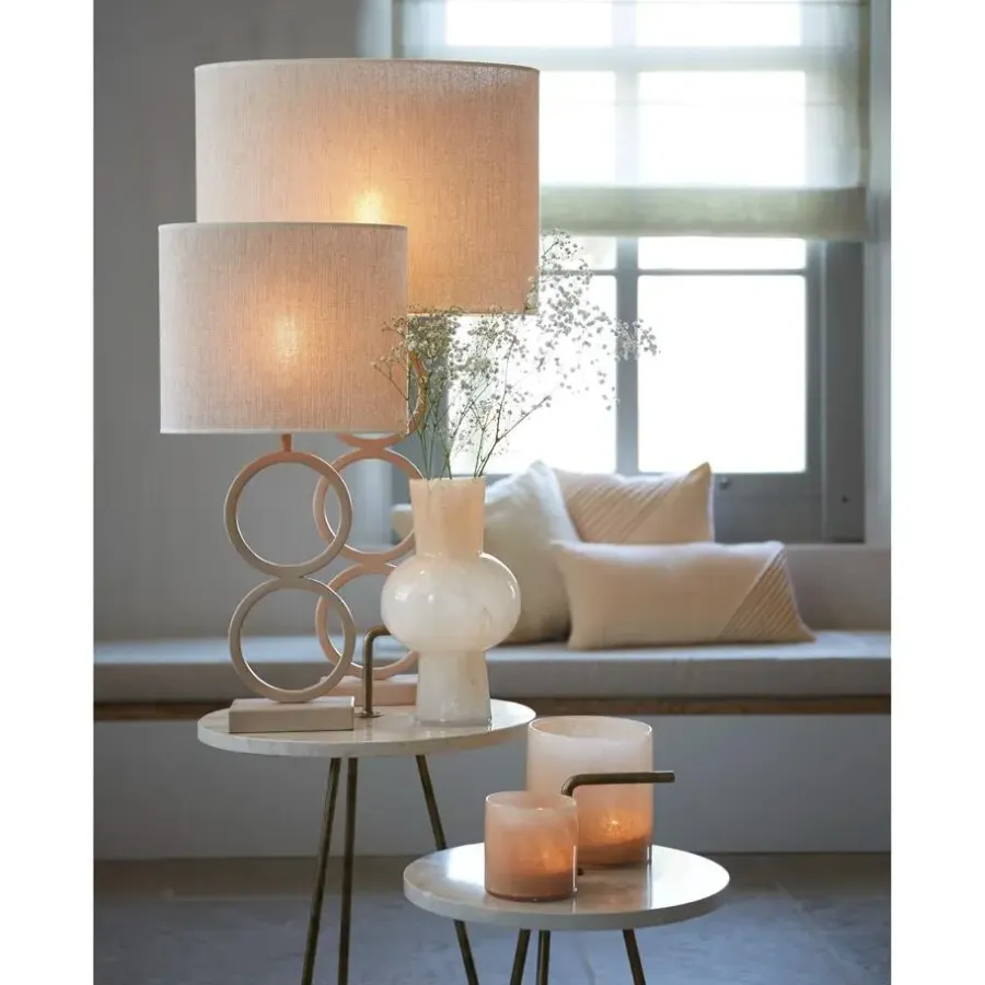 Lampenkappen-Light & Living Lampenkap Ovaal Breska - Parel Wit - 38 x 17,5 x 28 cm
