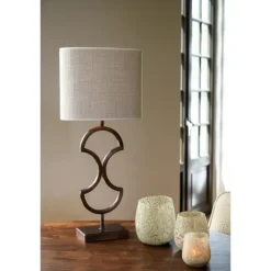 Lampenkappen-Light & Living Lampenkap Ovaal Saverna - Eiwit - 30x15x25cm