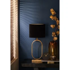 Lampenkappen-Light & Living Lampenkap Ovaal Velours - Zwart - 30x15x25cm