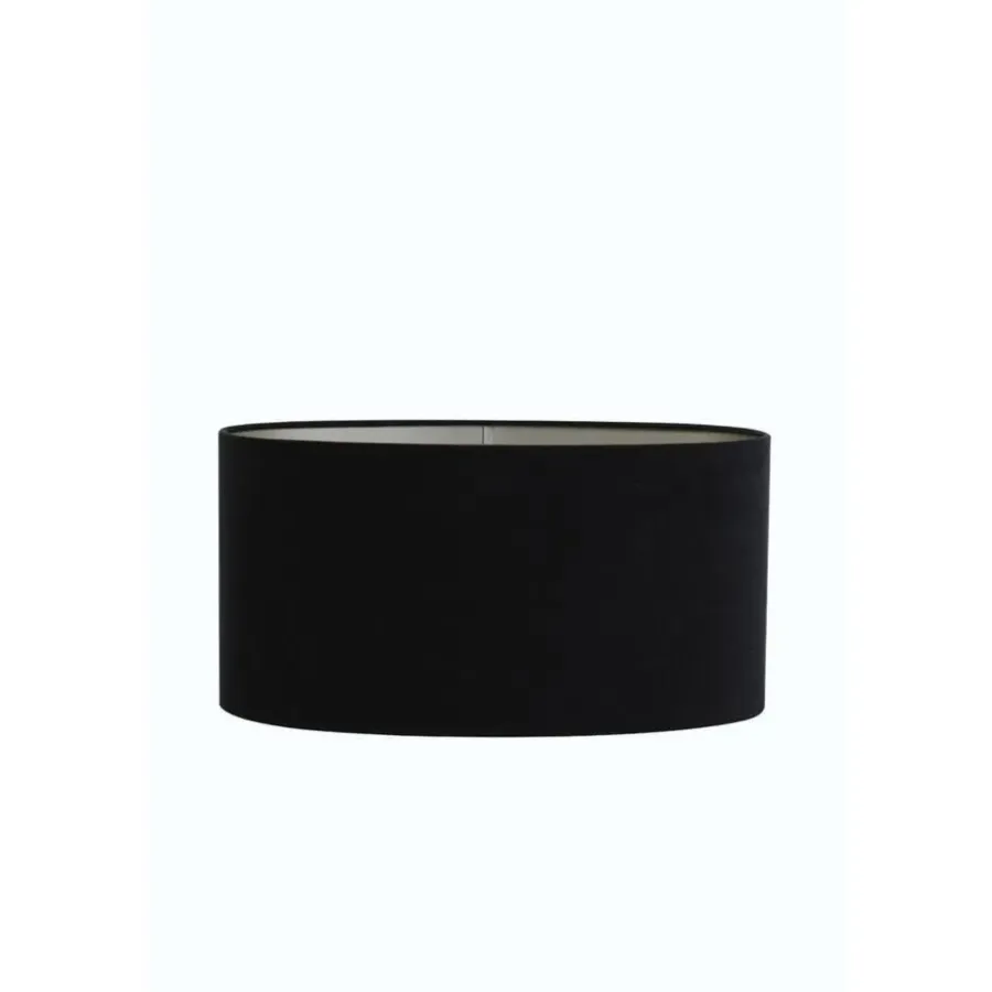 Light & Living Lampenkap Ovaal Velours - Zwart - 45x21x22cm