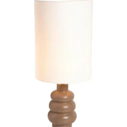 Lampenvoeten-Leen Bakker Lampvoet Femm - bruin keramiek - E27 - 27xØ13 cm