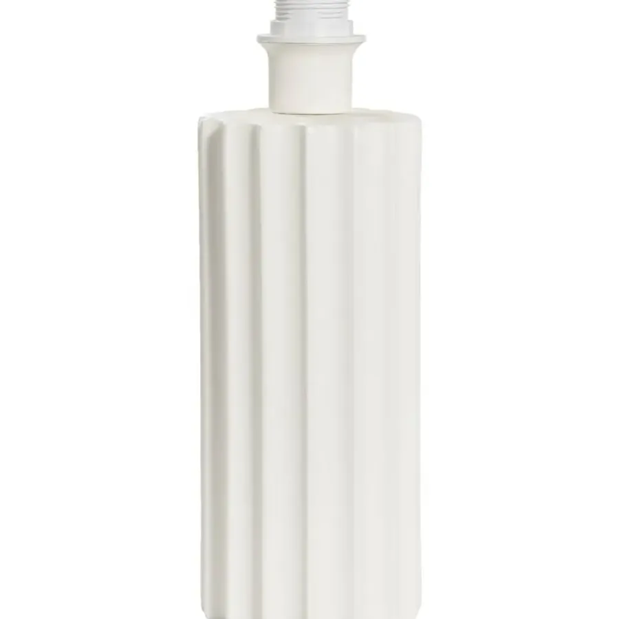 Lampenvoeten-Leen Bakker Lampvoet Linne - wit keramiek - 33,5xØ12 cm