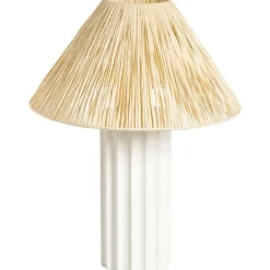 Lampenvoeten-Leen Bakker Lampvoet Linne - wit keramiek - 33,5xØ12 cm