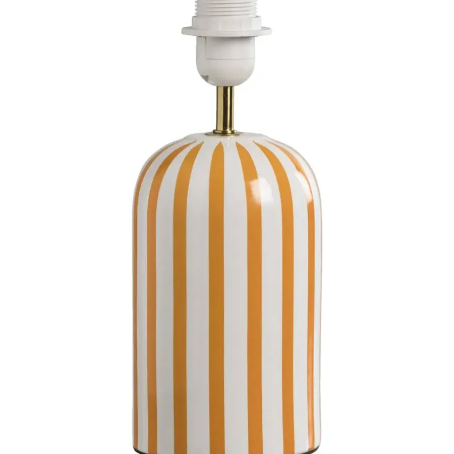 Lampenvoeten-Leen Bakker Lampvoet Lio - wit/oranje - 29,5x12,5x12,5 cm