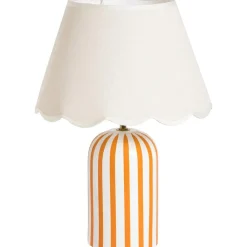 Lampenvoeten-Leen Bakker Lampvoet Lio - wit/oranje - 29,5x12,5x12,5 cm