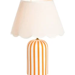 Lampenvoeten-Leen Bakker Lampvoet Lio - wit/oranje - 29,5x12,5x12,5 cm
