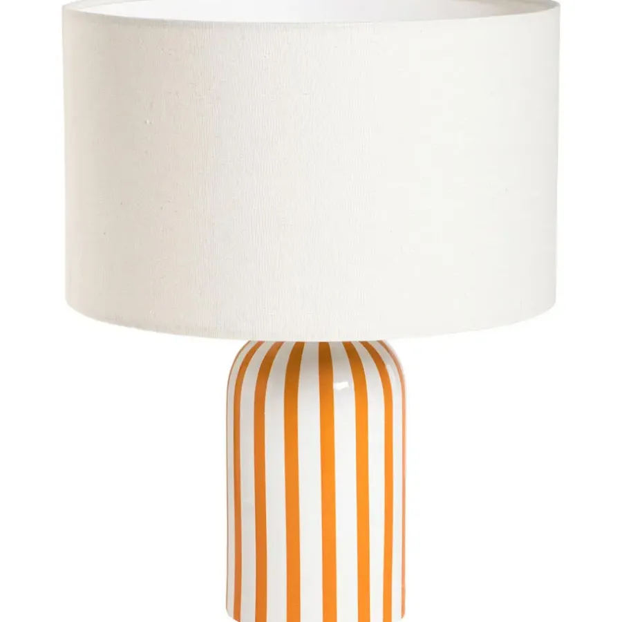 Lampenvoeten-Leen Bakker Lampvoet Lio - wit/oranje - 29,5x12,5x12,5 cm
