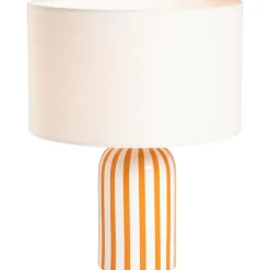 Lampenvoeten-Leen Bakker Lampvoet Lio - wit/oranje - 29,5x12,5x12,5 cm