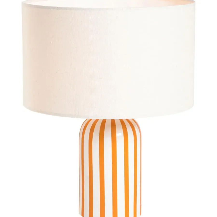 Lampenvoeten-Leen Bakker Lampvoet Lio - wit/oranje - 29,5x12,5x12,5 cm