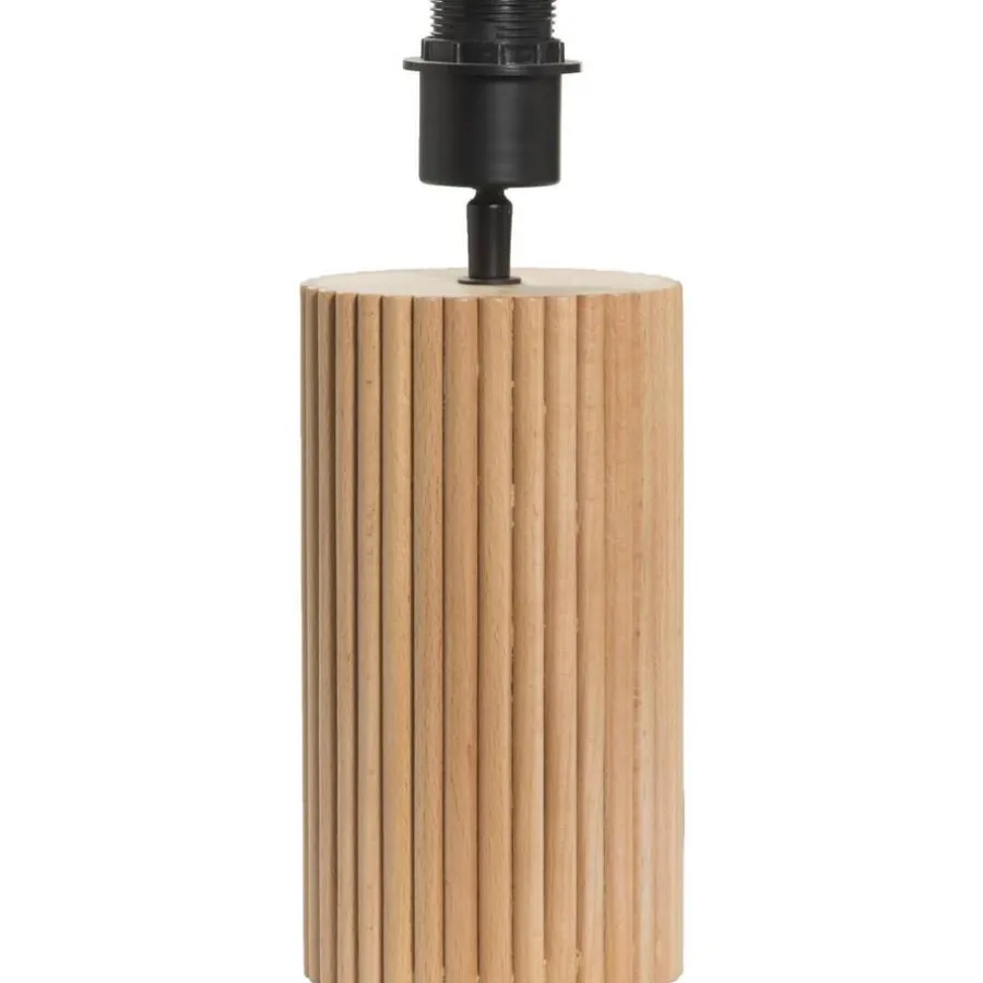 Lampenvoeten-Leen Bakker Lampvoet Riv - naturel hout - E27 - 31xØ12 cm