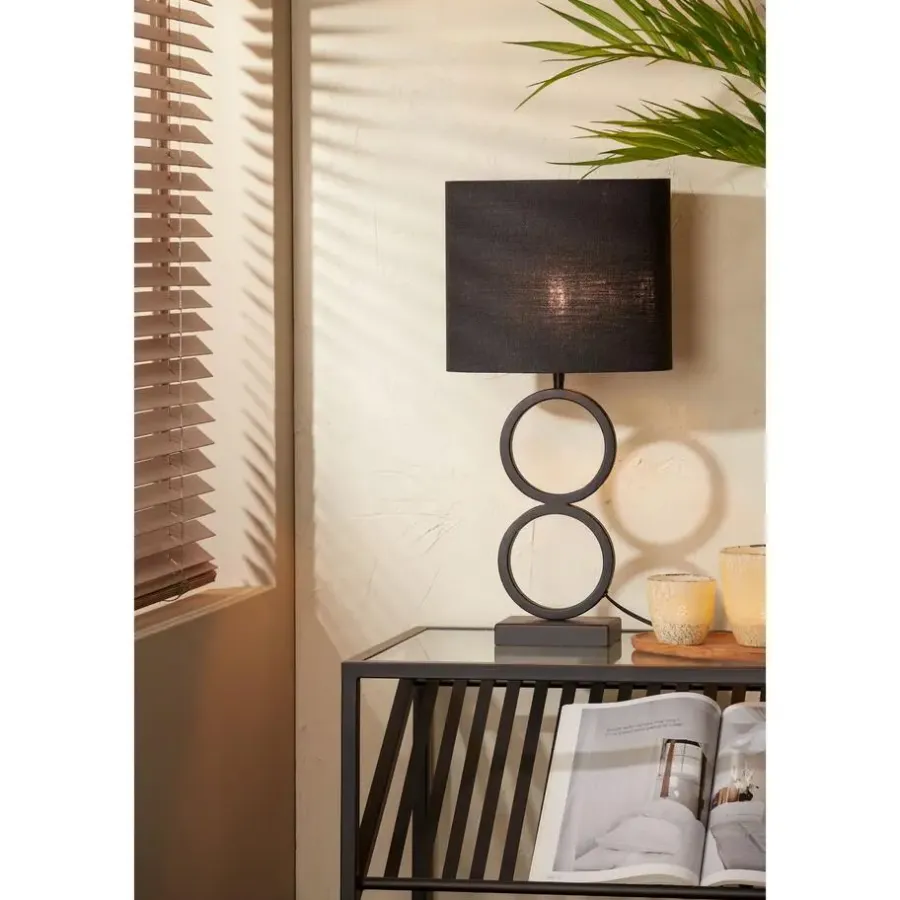 Lampenvoeten-Light & Living Lampvoet Stelios - Zwart - 15x10x36cm