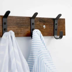 Kapstokken-ACAZA Lange Muur Kapstok - Retro School Kapstok - Bruin - 88 cm Lang