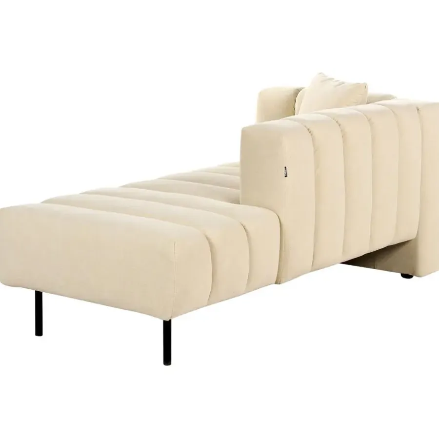 Loveseats-Beliani LANNILS - Chaise longue - Beige - Linkszijdig - Fluweel
