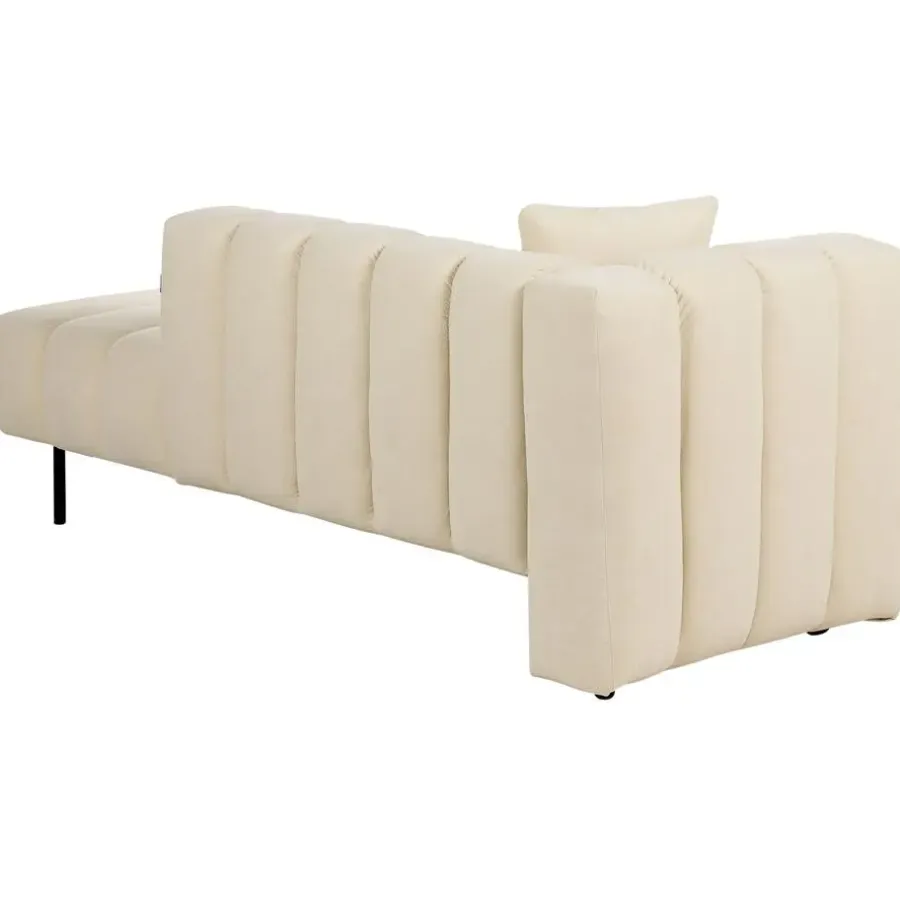 Loveseats-Beliani LANNILS - Chaise longue - Beige - Linkszijdig - Fluweel