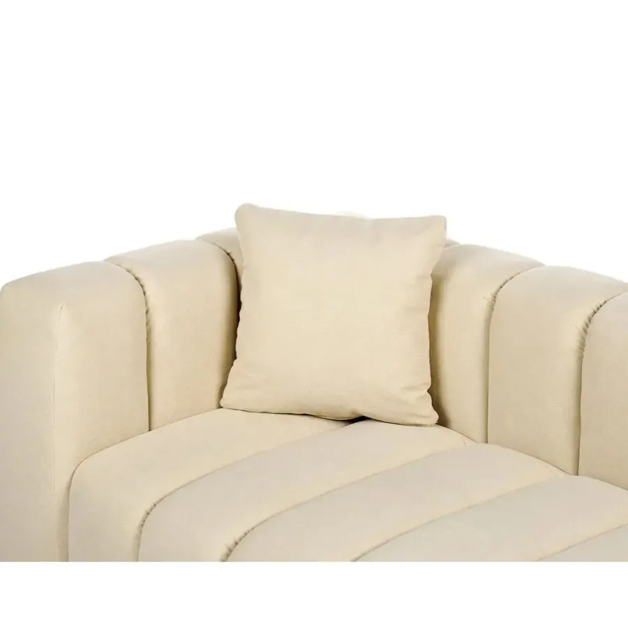 Loveseats-Beliani LANNILS - Chaise longue - Beige - Linkszijdig - Fluweel