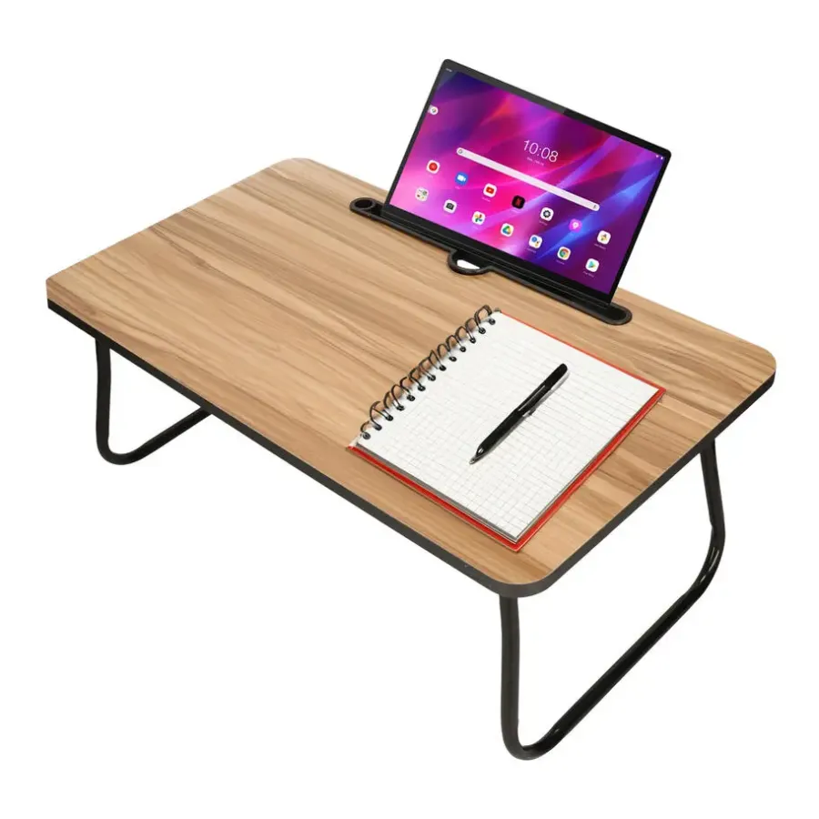 Merkloos Laptoptafel met poten - hout/metaal - 53 x 30 x 22 cm