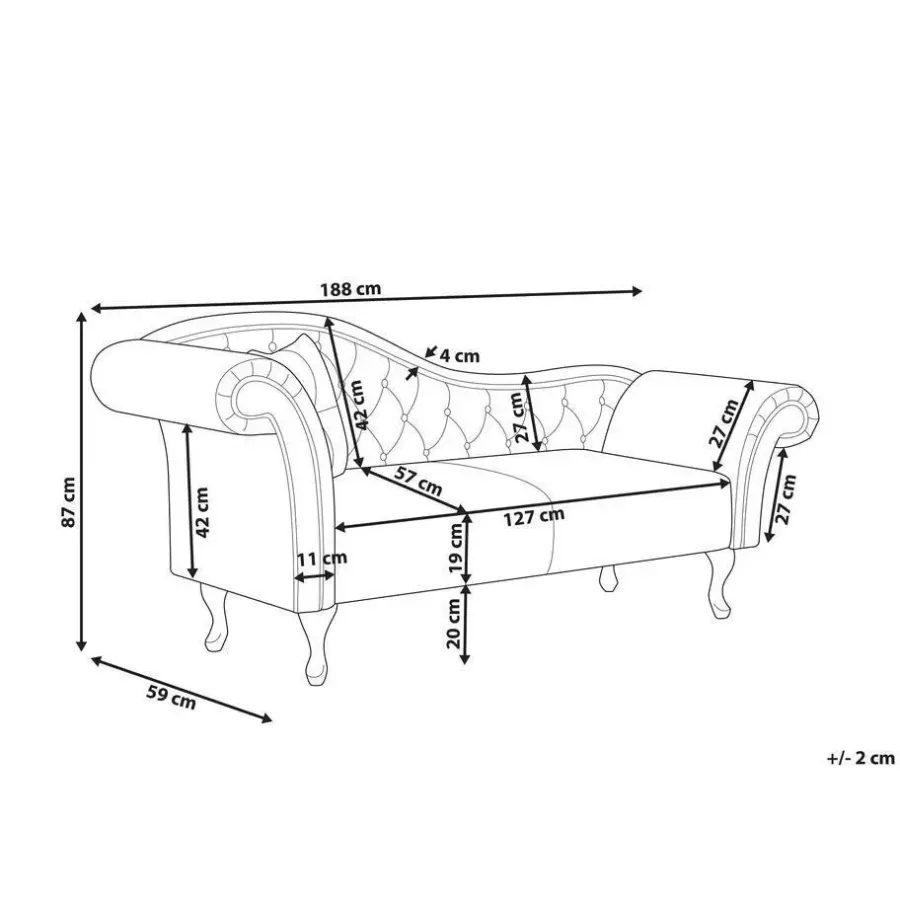 Loveseats-Beliani LATTES - Chaise longue - Bruin - Linkerzijde - Kunstsuède