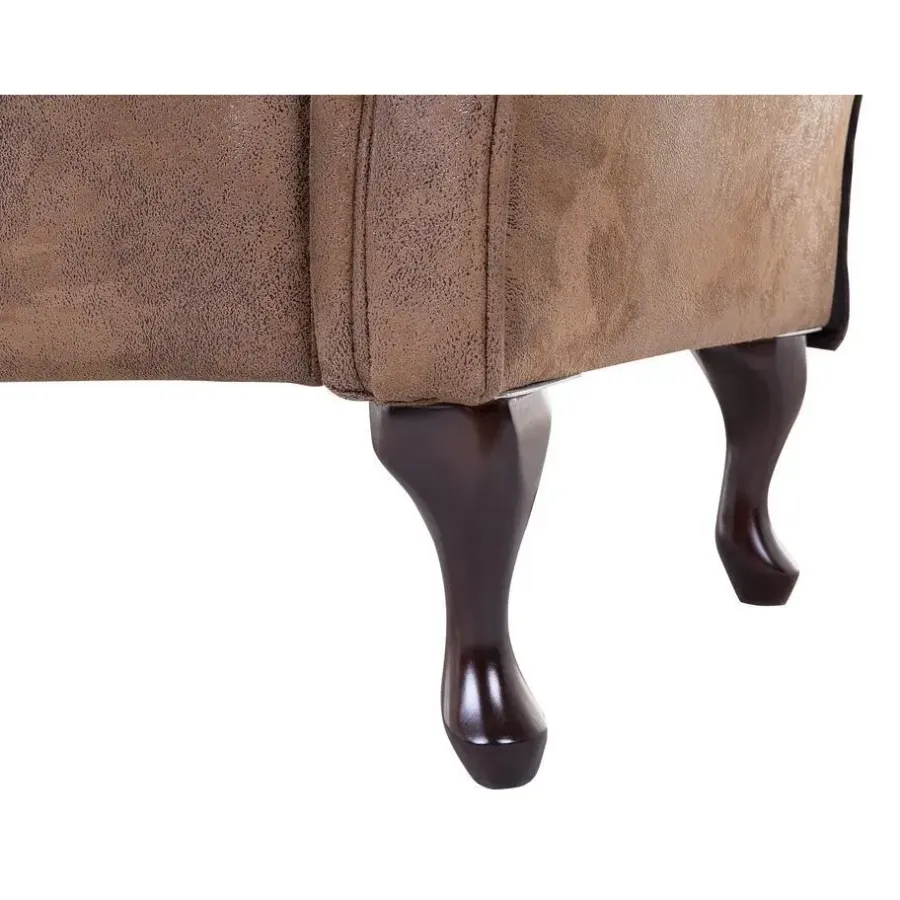 Loveseats-Beliani LATTES - Chaise longue - Bruin - Linkerzijde - Kunstsuède