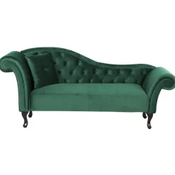 Loveseats-Beliani LATTES - Chaise longue - Groen - Linkerzijde - Fluweel