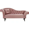 Beliani LATTES - Chaise longue - Roze - Linkerzijde - Fluweel