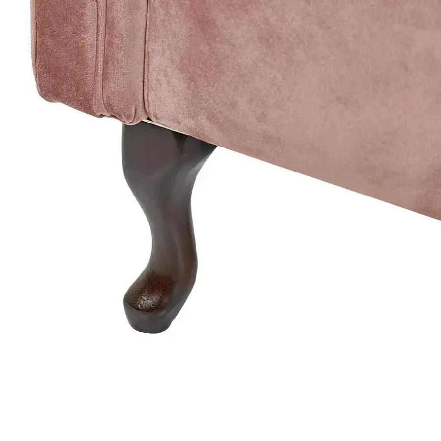 Beliani LATTES - Chaise longue - Roze - Linkerzijde - Fluweel