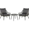 Bistro- & Balkonsets-Beliani LAURETO - Bistroset voor 2 - Grijs - PE rotan