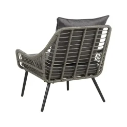 Bistro- & Balkonsets-Beliani LAURETO - Bistroset voor 2 - Grijs - PE rotan