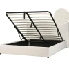 2-Persoons Bedden-Beliani LAVAUR - Bed met opbergruimte - Off-white - 160 x 200 cm - Bouclé
