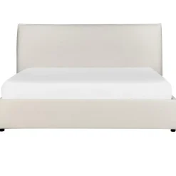2-Persoons Bedden-Beliani LAVAUR - Bed met opbergruimte - Off-white - 160 x 200 cm - Bouclé