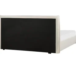 2-Persoons Bedden-Beliani LAVAUR - Bed met opbergruimte - Off-white - 160 x 200 cm - Bouclé