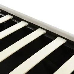 2-Persoons Bedden-Beliani LAVAUR - Bed met opbergruimte - Taupe - 160 x 200 cm - Fluweel