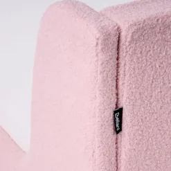 1-Persoons Bedden-Beliani LAYE - Kinderbed - Roze - 90 x 200 cm - Bouclé