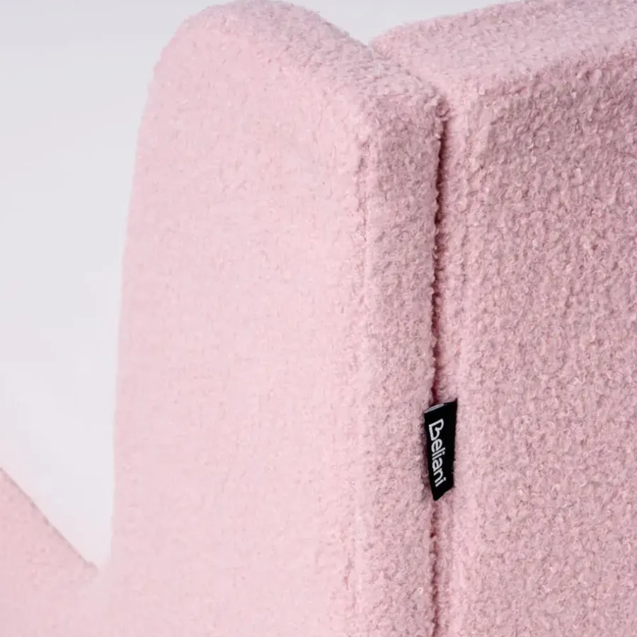 1-Persoons Bedden-Beliani LAYE - Kinderbed - Roze - 90 x 200 cm - Bouclé